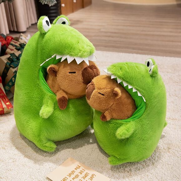 Capybara Plush Crocodile Costume 11.8" Kawaii Stuffed Animal Cute Gift - Picture 6 of 9